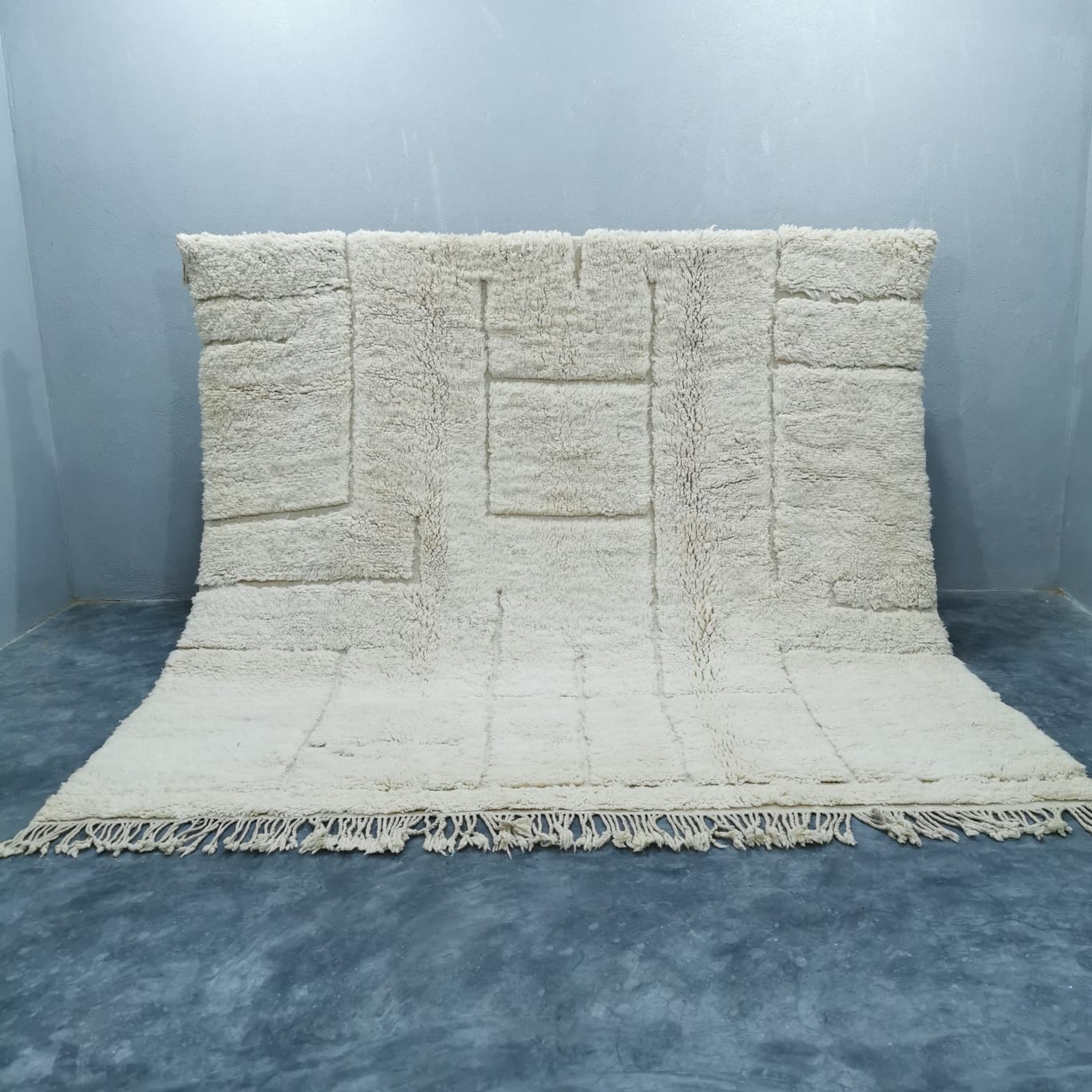 Large Beni Ourain Rug Authentic Woolen Comfort